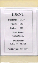 Lab Machine Ident Tag